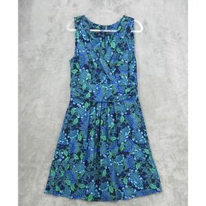 Talbots Dress Womens 12 Floral Boho Lightweight Stretch Sheath Pleated Skirt Zip